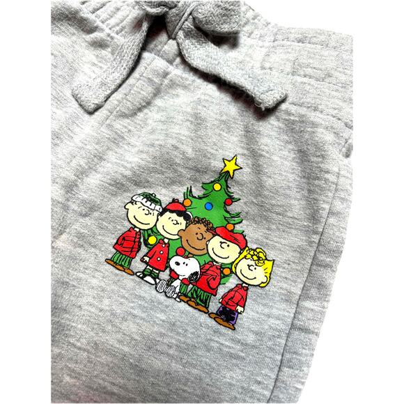 Peanuts 12m Gray Sweatshirt Sweatpants Set Woodstock Snoopy Christmas outfit - Picture 5 of 9